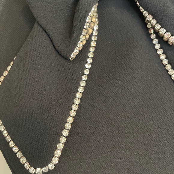 Trina Turk Festive Bow Tie Black Crepe Dress Sz 2 - Picture 4 of 6